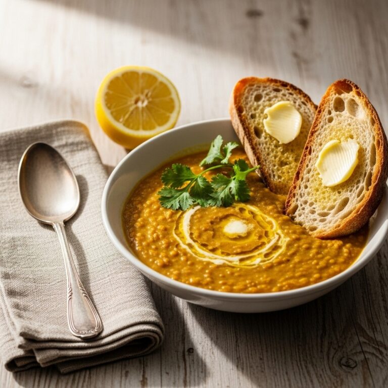 Lentil Soup with Toast Recipe