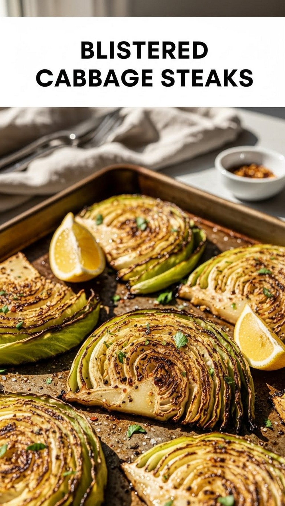 Blistered Cabbage Steaks