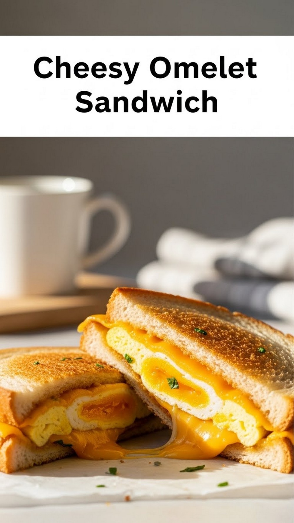 Cheesy Omelet Sandwich