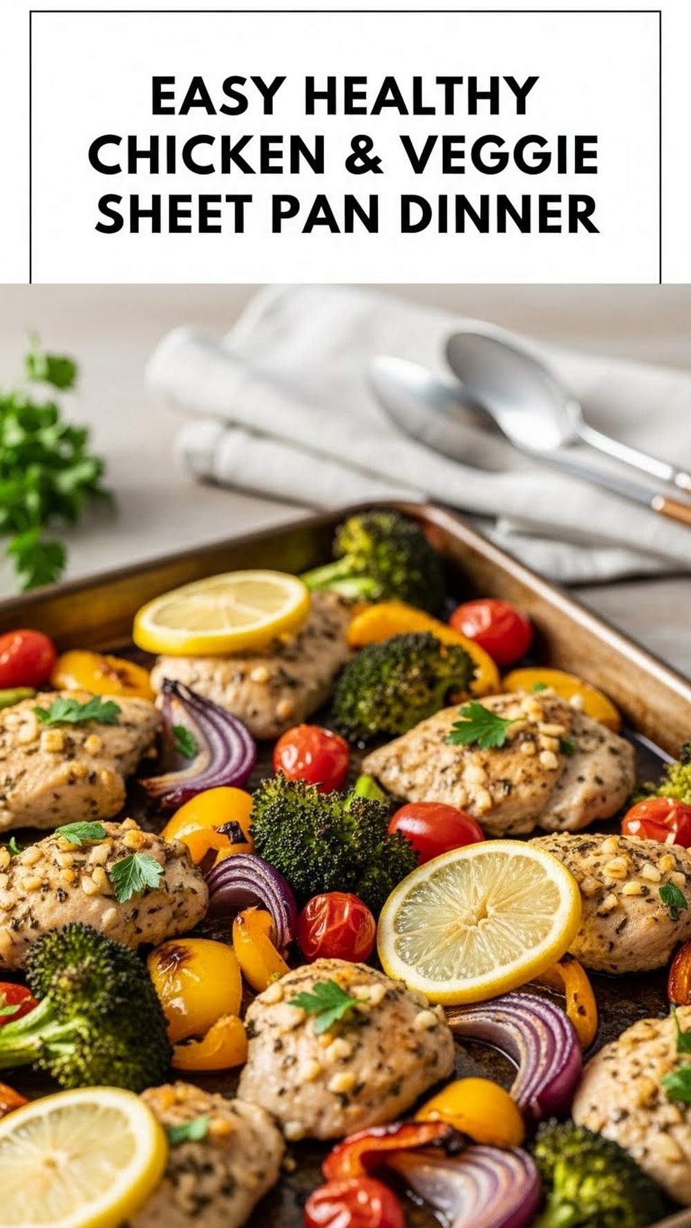 Easy Healthy Chicken & Veggie Sheet Pan Dinner