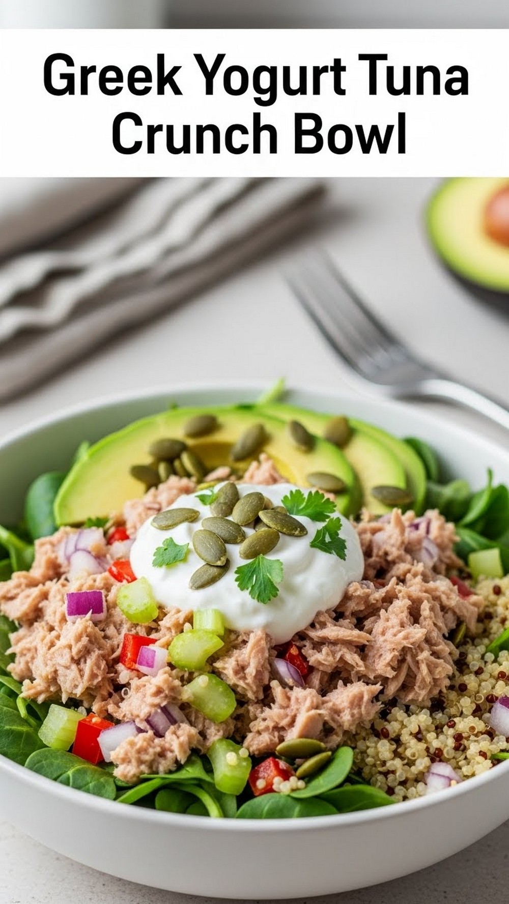 Greek Yogurt Tuna Crunch Bowl