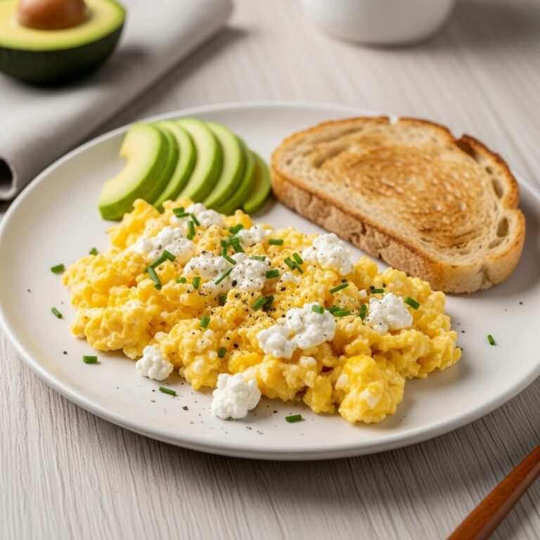 Scrambled Eggs + Cottage Cheese Recipe