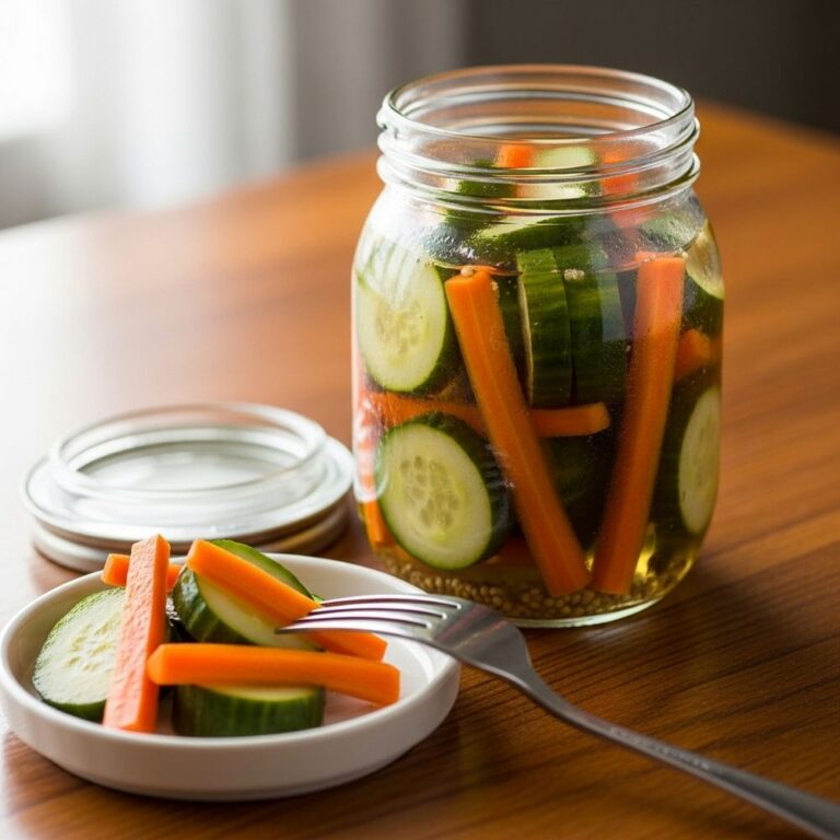 Organic Pickled Cucumber + Carrot Quick Pickles Recipe