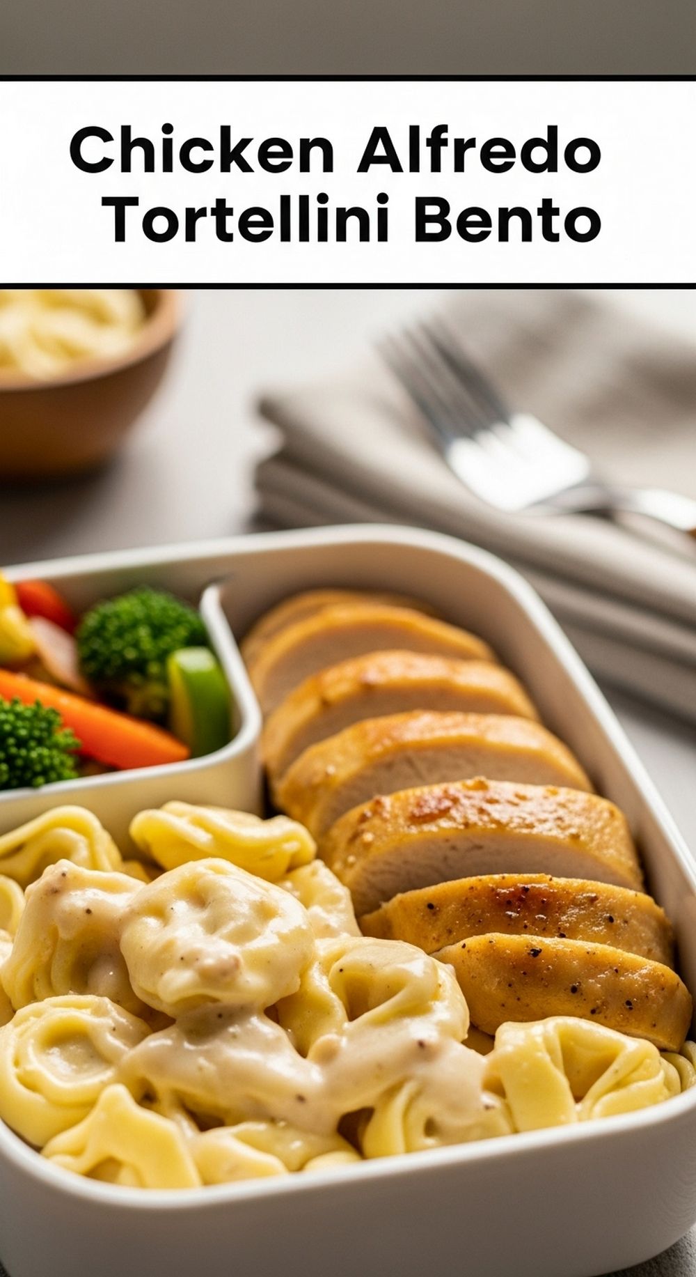 Chicken Alfredo Tortellini Bento