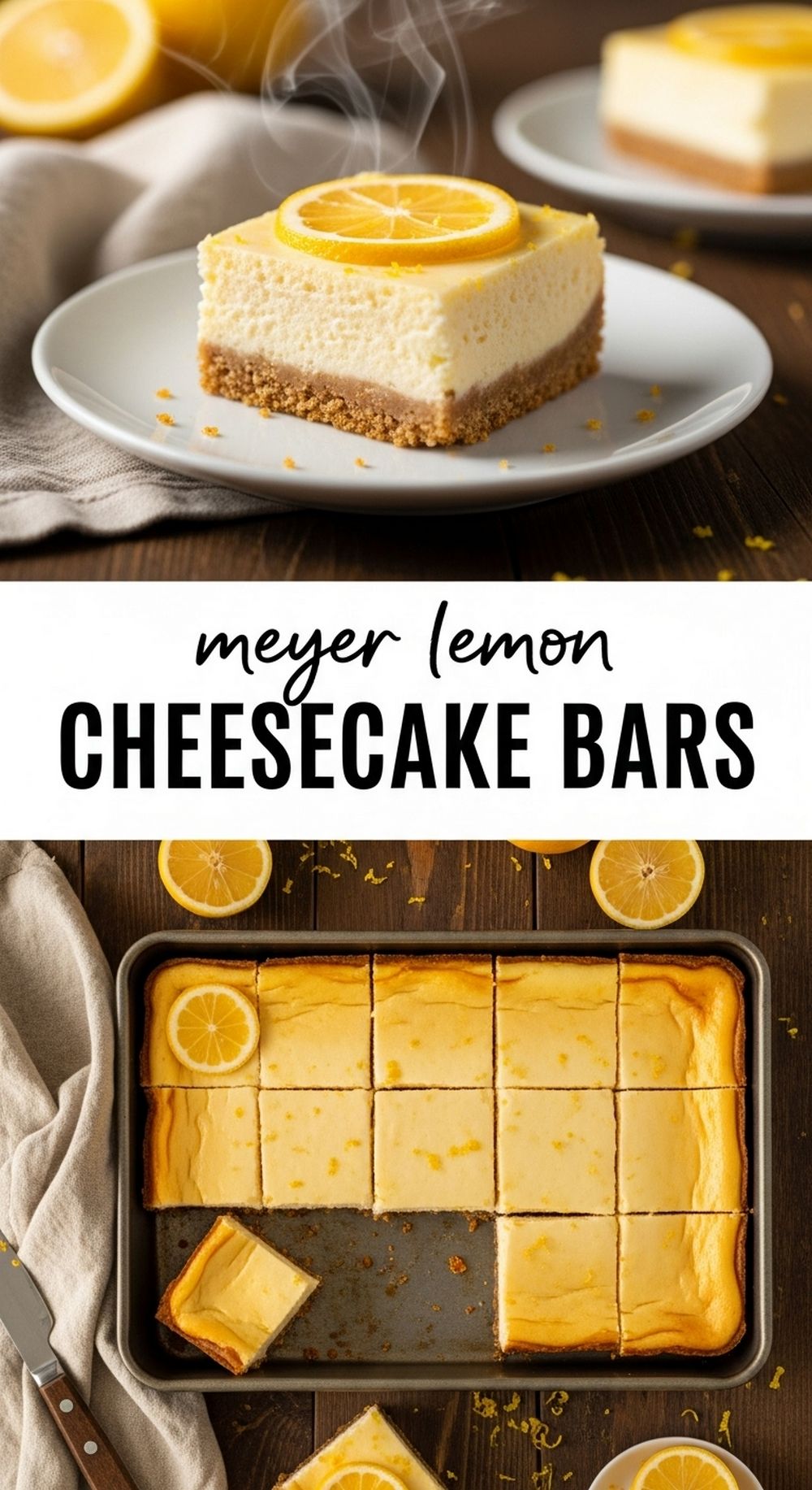 Meyer Lemon Cheesecake Bars