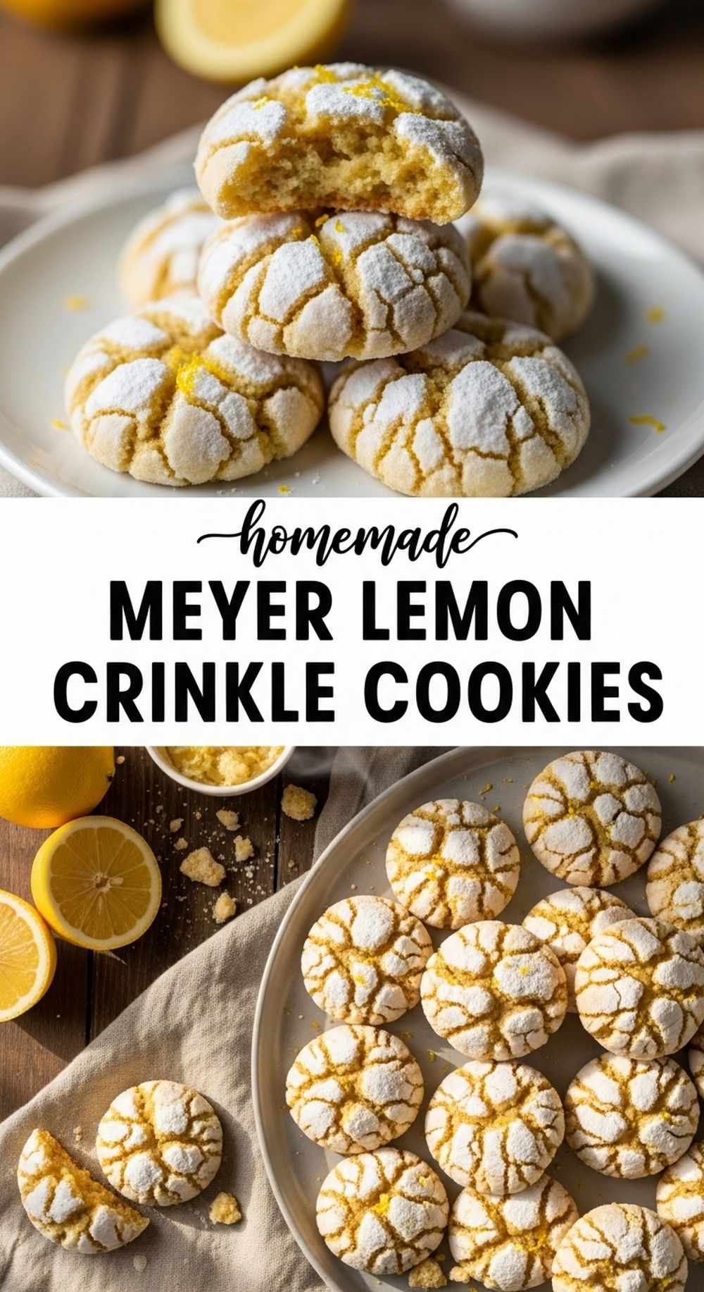 Meyer Lemon Crinkle Cookies