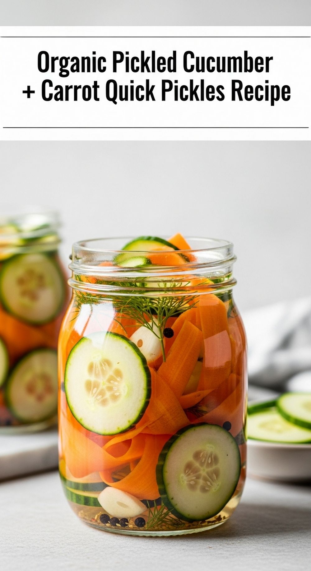 Organic Pickled Cucumber + Carrot Quick Pickles Recipe